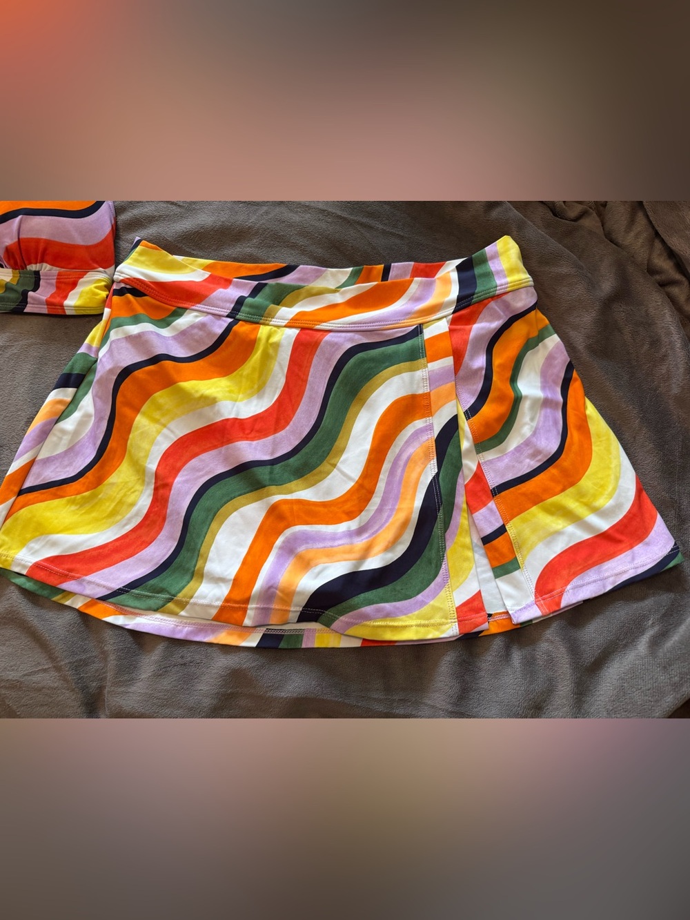 Anne Cole skirted Bikini Bottom with Multicolor Print Accent Halter Top XL/D - Picture 2 of 16